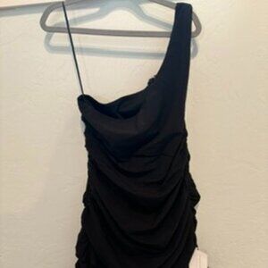 NWT Black one shoulder dress, american threads